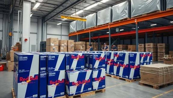 Energy drink distribution warehouse Europe